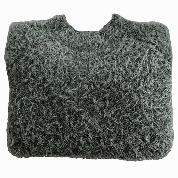 Pink Rose Eyelash Crew Neck Olive Green Long Sleeve Soft Cozycore Sweater SZ XS - Picture 9 of 9